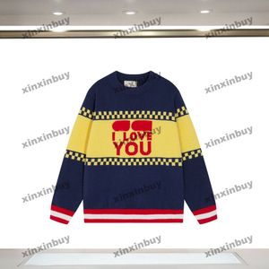 xinxinbuy Men designer Hoodie Sweatshirt LOVE YOU Letter jacquard long sleeve women Black red XS-2XL