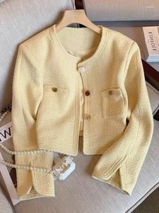 Giacche da donna di alta qualità francese vintage piccola fragranza tweed per le donne 2023 autunno inverno cappotto corto di lana moda capispalla casual