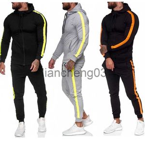 Herrspårar herr hoodie+byxor sätter 2 stycken hösten löpning spårdräkt män tröja sport set gym kläder män sport kostym hoodie kostym j231023