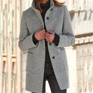 Женское шерстяное пальто, винтажное шерстяное пальто с воротником-стойкой и пуговицами, женское осеннее однотонное офисное пальто с карманами, зимняя теплая куртка с длинными рукавами, верхняя одежда 231023