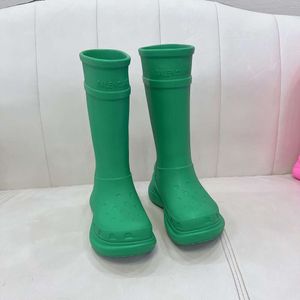 Ankelstövlar Balenciashoes Fashion Rain Boots från röda gummistövlar Tjocka Sole Fashion Boots Kne Längdstövlar 0Z5WL