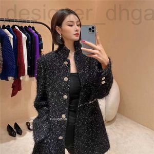 Women's Jackets designer Chan 2022 new women's model catwalk jacket high quality long suit tweed coat autumn winter 4OYU