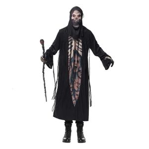 Traje de halloween feminino designer cosplay traje de halloween crânio esqueleto robe novo horror cosplay adulto masculino roupas fantasma