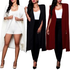 Abiti da donna Blazer Moda Plus Size Donna Autunno Tinta unita Sciolto Lungo Mantello Cardigan Outwear Donna mantello blazer231023