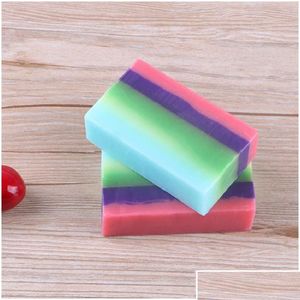 Handgemachte Seife eingetroffen Thailand Fruit Soap Plus Mix Color Five Bleached Skin 100% Gluta Rainbow Soaps Drop Delivery Health Beauty Bath Dhnkm
