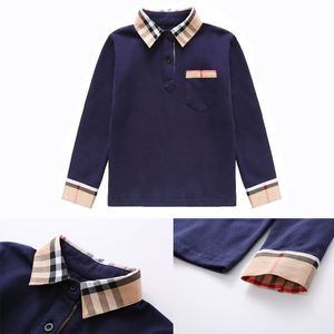 Spring Autumn Kid Shirt Baby T Shirts Turn Down Collar Long Sleeve T Shirt Cotton Children Plaid Shirt Boy Shirts