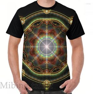 Men's T Shirts Men's Funny Print Men Shirt Women Tops Tee Dharmachakra - The Wheel Of Dharma Graphic T-Shirt O-neck Short Sleeve Casual