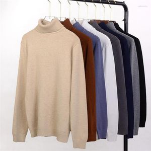 Мужские свитера, мужские корейские мужские свитера 2023, водолазка, вязаный пуловер, осенний трикотаж De Hombre, модная мужская зимняя одежда