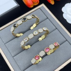 Kamień pełny diamentowy projektant z podwójnym literą miłośnik bransoletki bransoletki złote luksusowe braclety dla kobiety biżuterii mody GUB4 -03