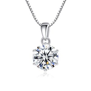 Halsband Ny Super Shiny Moissanite -hänge med sex klouppsättning Gem Sexig klavikelhalsbandsmycken för kvinnor Bröllopsfest Alla hjärtans dag gåva