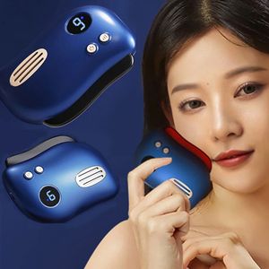 Face Massager Eletric Bianstone Gua Sha Board Tools 9 Gears Compress Heating Vibration Back Lifting Machine Massage Skincare 231024