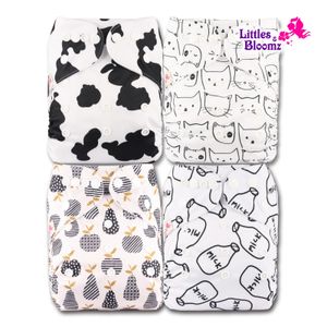 Cloth Diapers Adult Diapers Nappies Littles Bloomz 4pcs/set Baby One Size Reusable Cloth NAPPY Cover Wrap To Use With Flat or Fitted Nappy Diaper 231024