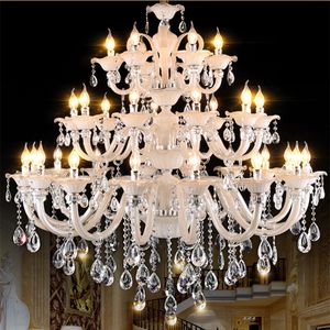 Lustre grande de estilo europeu para sala de estar, villa duplex, lustre de cristal, hall criativo, atmosfera dupla, iluminação de velas