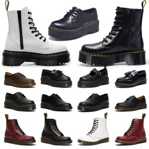 أعلى جودة مصمم أحذية الدكتور مارتينز أحذية الشتاء الجلود نصف أحذية أسود ركبتك وثيقة مارتنز الكلاسيكية الغربية الثلج أحذية الشتاء منصة المرأة الأحذية