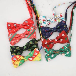 Bow Ties Noel Bowties Erkekler Kadın Çocuk Hediyeleri Yaşlı Elk Kardan Adam Noel Baba Baskı Festivali Renkli Kelebek Bowknot'u Kutlamak