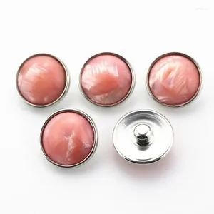 Urok bransoletki Sprzedawanie 10pc Pink żywica Kamień Naturalny Kamień Snap Buttons 18 mm Branselet Branselety