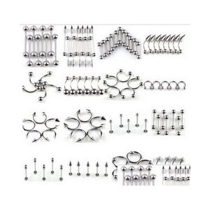 Navel Bell Button Rings 316L Stainless Steel Tongue Lip Nails Nose Screws Nipple Ear Eyebrow Studs Mtipurpose Body Piercing Jewelr Dh6Kx