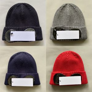 Siyah Goggle Beanie Tasarımcı Erkekler Örgü Şapka Yün Luxe Yumuşak Kış Kafatası Kapağı Dış Mekan UNISEX YÜRÜTÜ Beanie Basit Düz Renk Kafası Sıcak Hj02