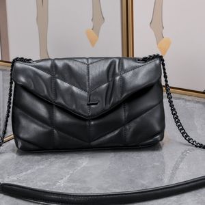 Textura fosca acolchoada couro de cordeiro crossbody bolsa feminina mensageiro sacos xadrez carta sacos de ombro compartimentos zíper sacos de compras carteira