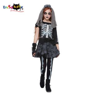 cosplay Eraspooky Costume di Halloween per bambini Spaventoso Scheletro Zombie Ragazze Fantasma Sposa Bambino Giorno dei Morti Festa in mascheracosplay