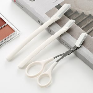 3pcs/set Eyebrow Trimmer Scissor With Comb Facial Hair Removal Grooming Shaping Shaver Cosmetic Makeup Tools Accessories