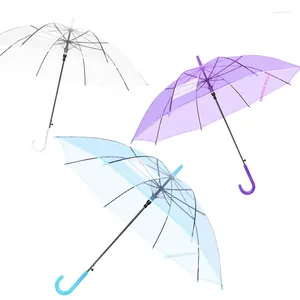 Umbrellas Automatic Transparent Umbrella Student Long Handle Straight Pole Children Adult