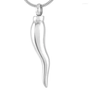 Pendant Necklaces IJD9225 Stainless Steel Horn Cremation Memorial Ashes Locket Holder Necklace Keepsake High Polish Jewelry Hold