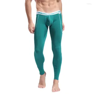 Erkek termal iç çamaşırı uzun taytlar külot çıkıntı poşeti legging sonbahar kış termo pantolon bambu johns sıcak pantolon