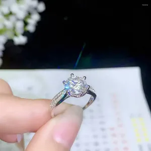 Cluster Rings Recommend: Crackling Moissanite Gemstone Ring For Women Jewelry Gift Pouring In The Sun Engagement Wedding