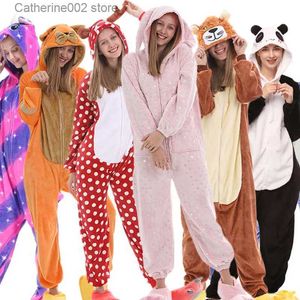 Mulheres Sleep Lounge Kigurumi Unicórnio Pijama Nightie Adultos Animal Coelho Pijama Flanela Ponto Gato Anime Onesies Mulheres Unicornio Pijamas Macacão T231024