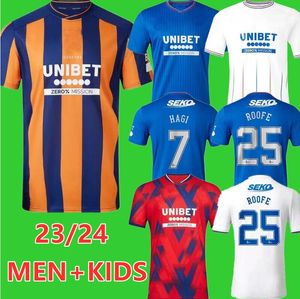23 24 24 Koszulki piłkarskie Glasgow Rangers 2023 2024 Home Blue Sakala Kent Tavernier Morelos Colak Hogan Football Shirt Men Kit Kit Fan Wersja Camiseta Tavernier