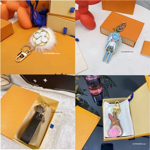 Designer Keychain Cute Little Man Various Cartoon Characters Genuine Leather Simple Keychain Gifts for Men and Women Car Keychain House Door Keychain