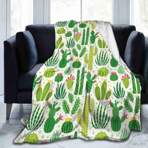 Decken, Kaktus-Flanelldecke, flauschige Tagesdecke für Bettwäsche, Sofa, weich, gemütlich, leicht, Plüsch, Überwürfe, Deckengröße