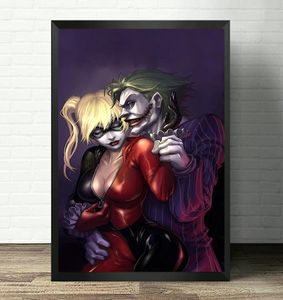 Joker i Quinn Love Plakat HD Canvas Print Malowanie domowe dekoracja ścienna sztuka obrazu. Brak ramki/unframe7962237