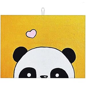 Table Mats Cute Panda Printed Kitchen Drying Mat 18 "x 20" For Counters Easy To Clean Heat Resistant Tableware Pad