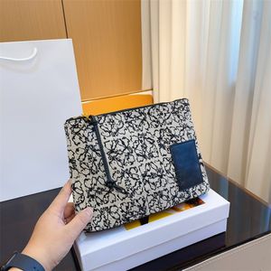 Designer Women Anagram Canvas Pouch Handbag Jacquard Cloth and Cow Leather Cubi Lady Patchwork bags