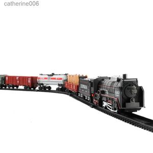 その他のおもちゃシミュレーショントラック鉄道おもちゃを備えた電気列車モデルバッテリー操作クラシック高速鉄道列車おもちゃのお子様l231024