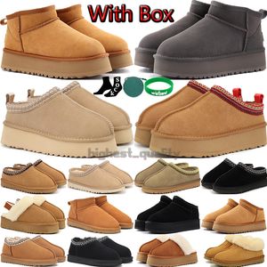 Designerskie kobiety skórzane buty Tazz Slipper Tasman kapcie klasyczne ultra mini platforma but wygodne botki zamszowe owczesko krótkie khaki czarne białe różowe granatowe trampki