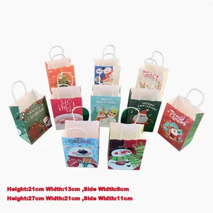 Storage Bags 20 Pc Christmas Paper Candy Holiday Gift Shopping Kraft Cartoon Nice Packaging