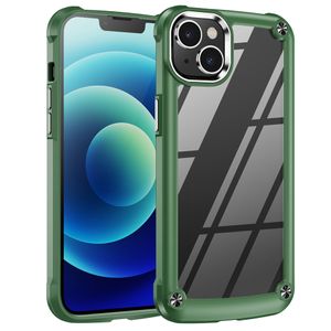 Acrílico volta transparente 360 proteção à prova de choque caso telefone para iphone 15 14 13 12 11 pro max xr xs 6 7 8 plus capa traseira casos