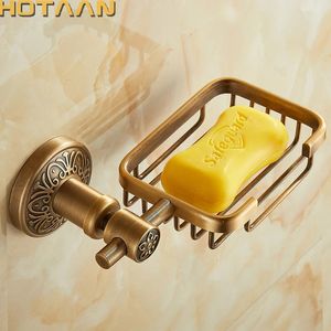 Tvålskålar solid aluminiumväggmonterad antik mässing färg badrum tvålkorg bad tvål disk innehavare badrum produkter YT-14290 231024