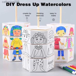 Other Toys Children's DIY Craft Toys Novelty Painting Drawing Toys Color Filling Paper Rotating Graffiti Puzzle Educational Toys for KidsL231024