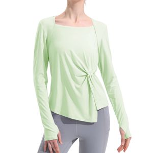 Lu Camicia da yoga da donna Ragazza Shrits Corsa a maniche lunghe Donna Abiti casual Abbigliamento sportivo per adulti Palestra Abbigliamento fitness Camicetta con logo