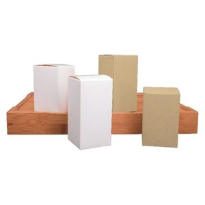 Gift Wrap 20pcs/Lot DIY Kraft Paper Gift Boxes White/Brown Cardboard Craft Candy Cookies Cake Packaging Gift Box 231023