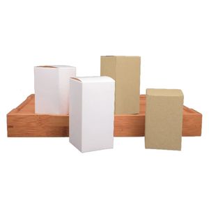 Present Wrap 20st/Lot Diy Kraft Paper Presentlådor Vitt/brunt kartong Craft Candy Cookies Cake Packaging Present Box 231023