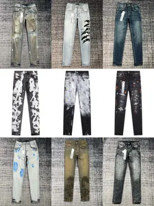 pruple Mens jeans black cargo pants Designer Jeans skinny stickers light wash ripped motorcycle rock revival joggers true religions Casual Elastic Trousers Denim