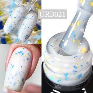 Nagellack ur socker 7 ml glitter gummi bas gel mjölk gelé vitguld paljetter blöt av uv led självutsläpp nagelkonst lack manikyr 231024