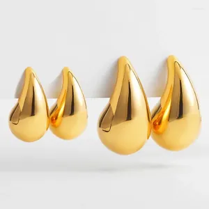 Çember küpeler 2 pair ekstra büyük gözyaşı dupes altın kaplama kadınlar için yuvarlak tıknaz hafif vintage mücevher hediyesi