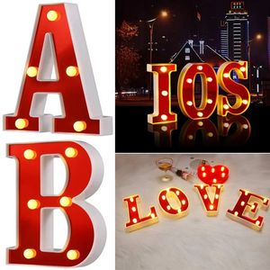 Weihnachtsdekorationen, rot, 26 englische Buchstaben, LED-Nachtlicht, Festzelt, Alphabet-Lampe, Zuhause, Club, draußen, drinnen, Weihnachten, Party, Hochzeit, Wanddekoration, 231024