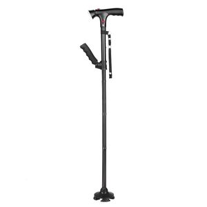 Other Health Beauty Items 1pc LED Telescopic Canes Collapsible Walking Sticks Folding Crutches Cane With Alarm For Elder 84cm 231023
